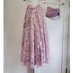Fame and Partners, Two Piece Lace Dress - Size 2 - Lilac Purple
